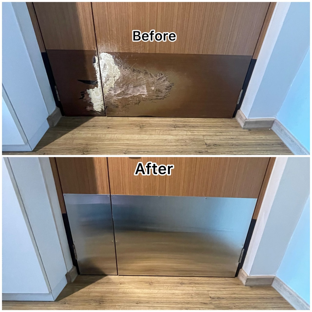 Protect Your Main Door with a Kick Plate – Expert Installation in Singapore by Tasfia Engineering & Construction Pte Ltd